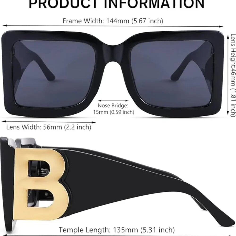 Trendy 2024 Oversized Square Sunglasses